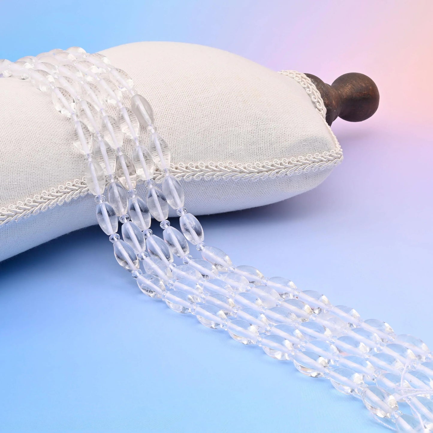 Clear Quartz Smooth Barrel Beads