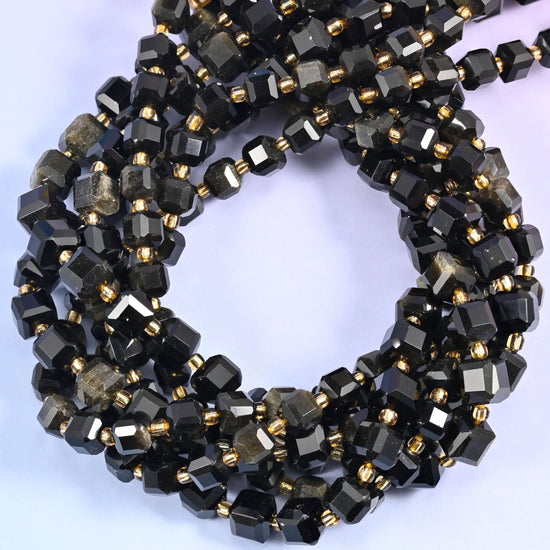 Gold Obsidian beads for jewellery making