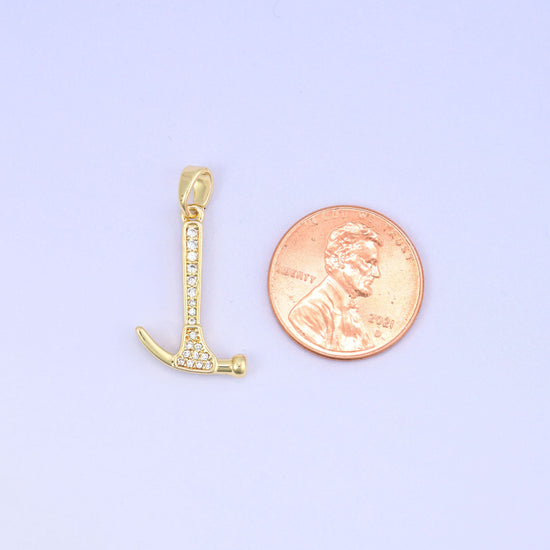 Hammer Charm Pendant, approximately 20.50mm x 13.41mm