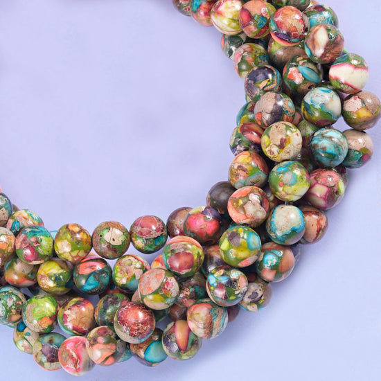 Sea sediment jasper beads, hole approximately 1.2mm