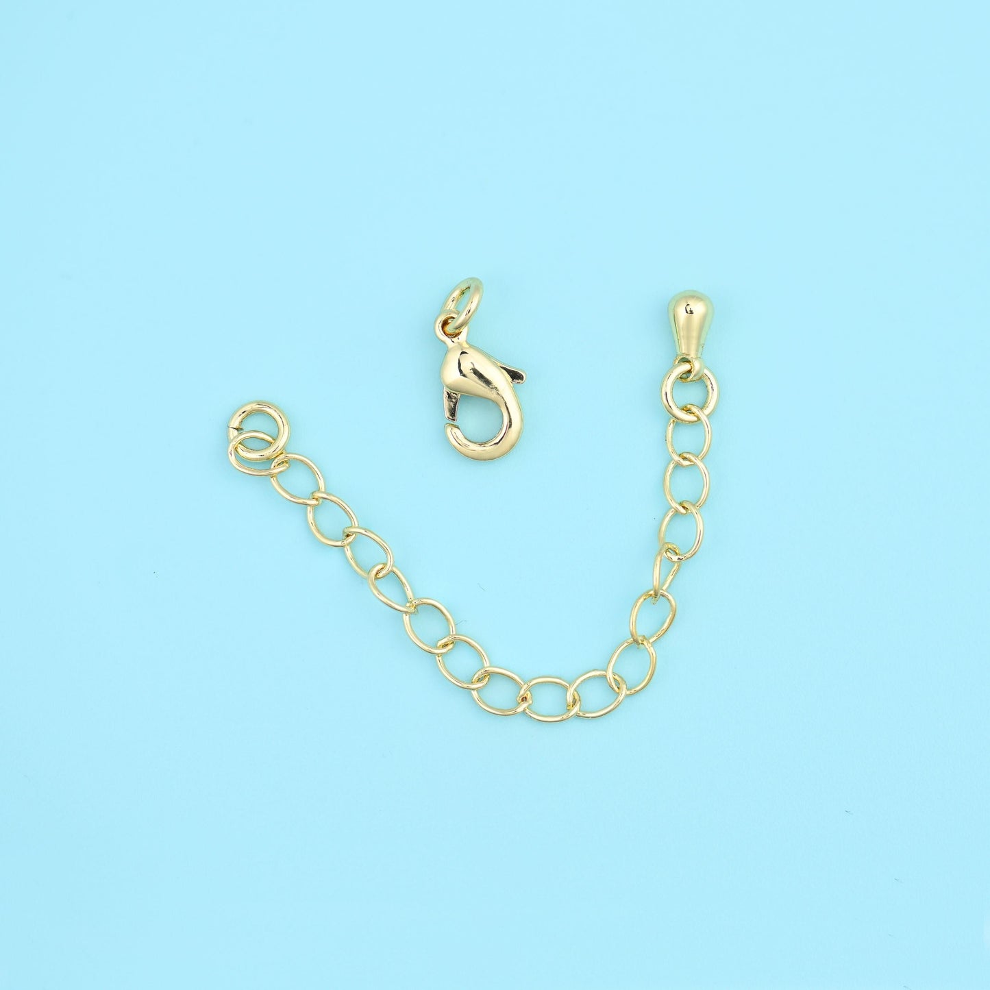 18K Gold Filled Adjustable Chain Extender 69mm with Lobster Clasp, 1 Piece