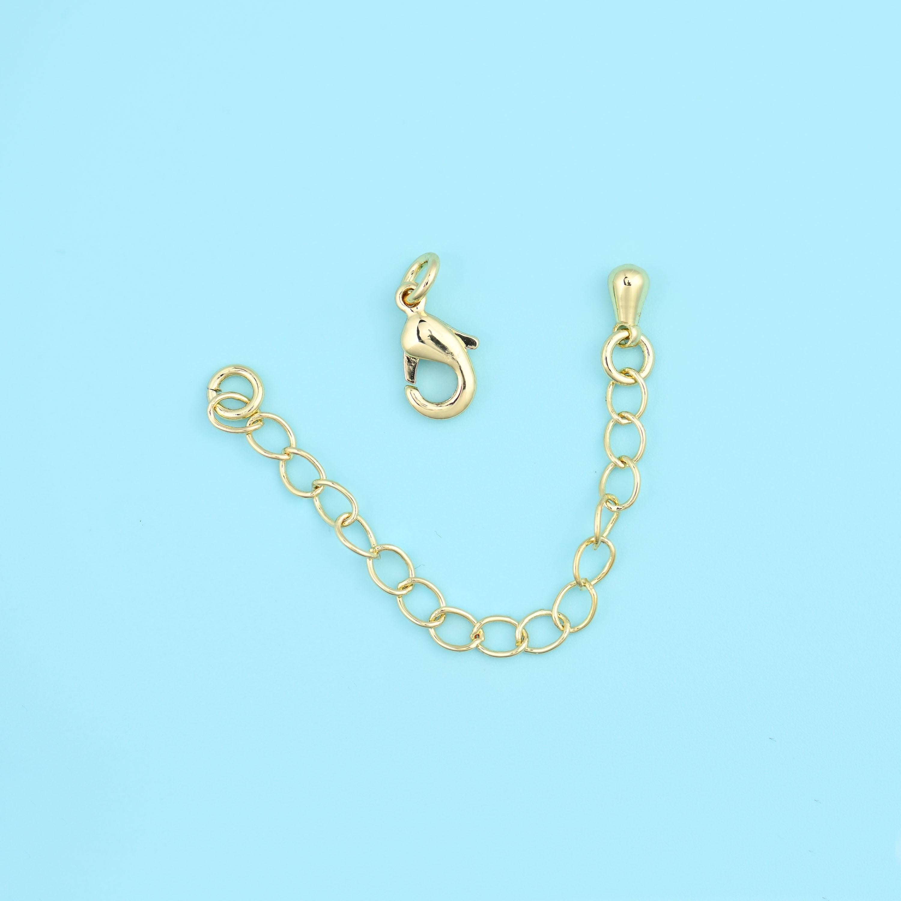 18K Gold Filled Adjustable Chain Extender 69mm with Lobster Clasp, 1 Piece
