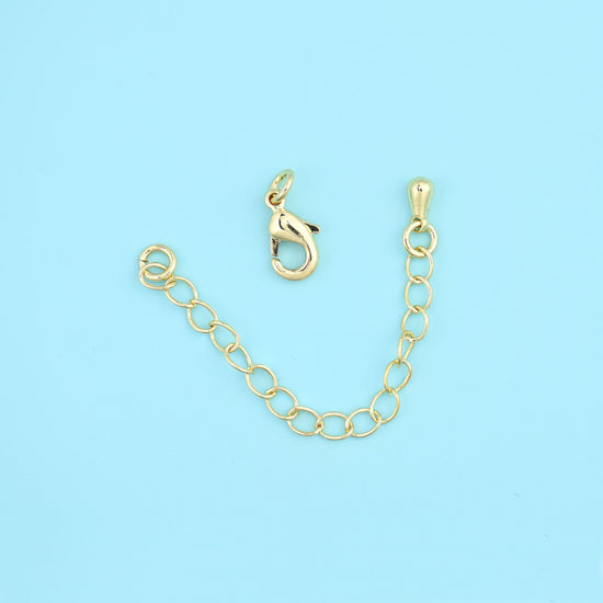 18K Gold Filled Adjustable Chain Extender 69mm with Lobster Clasp, 1 Piece