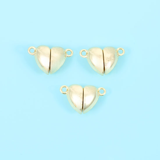 18K Gold Filled Heart Magnetic Clasps for DIY Jewelry Making Supply