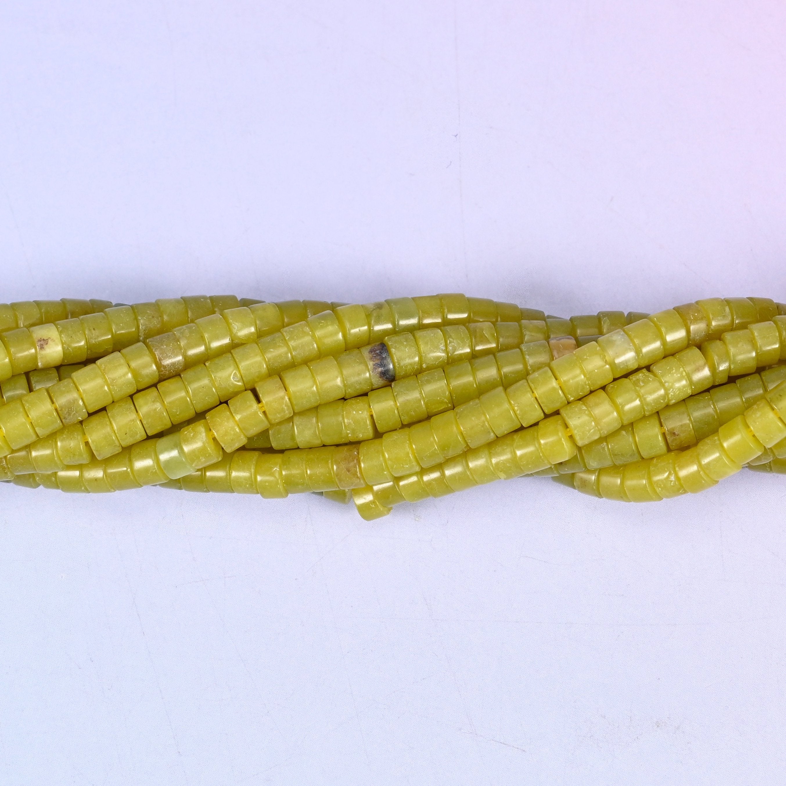 Lemon Jade Smooth Heishi Disc Beads for jewelry making