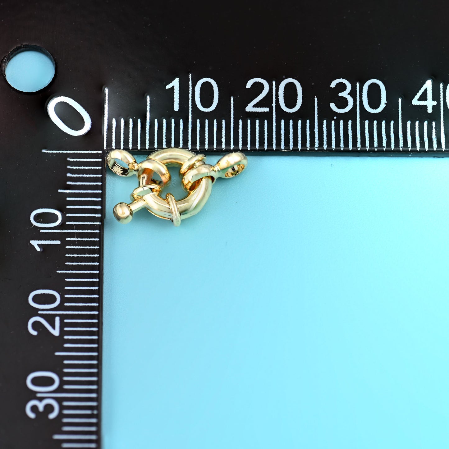 18K Gold Filled Round Spring Clasp, classic sailor lock with a spring-loaded gate