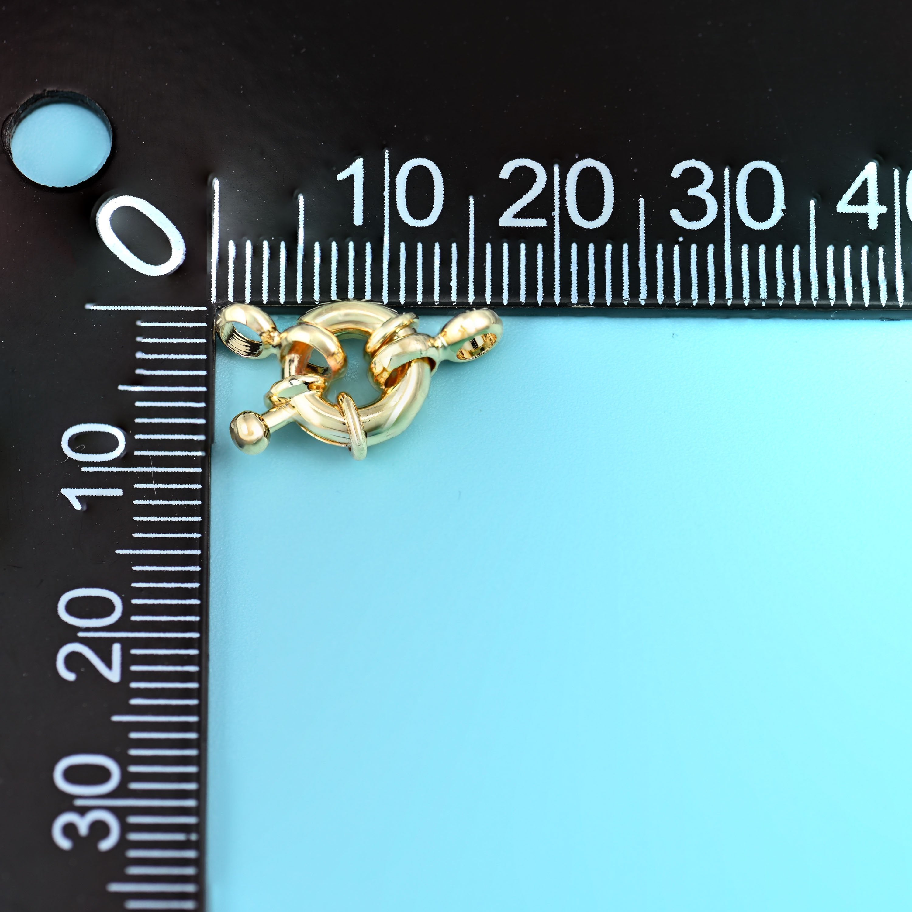 18K Gold Filled Round Spring Clasp, classic sailor lock with a spring-loaded gate