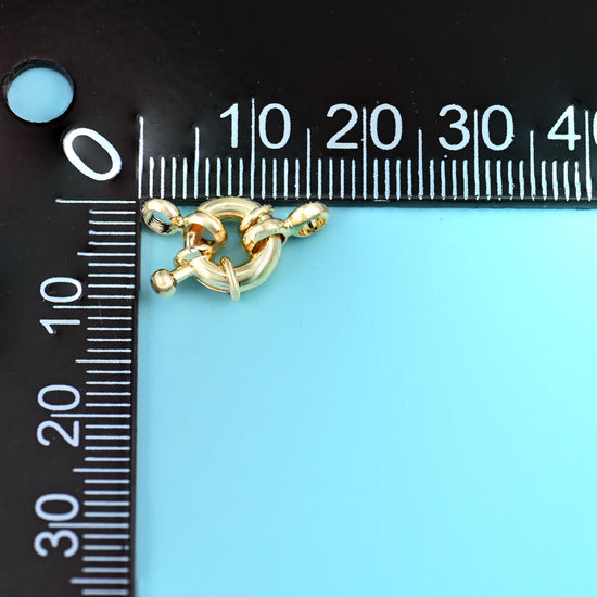 18K Gold Filled Round Spring Clasp, classic sailor lock with a spring-loaded gate