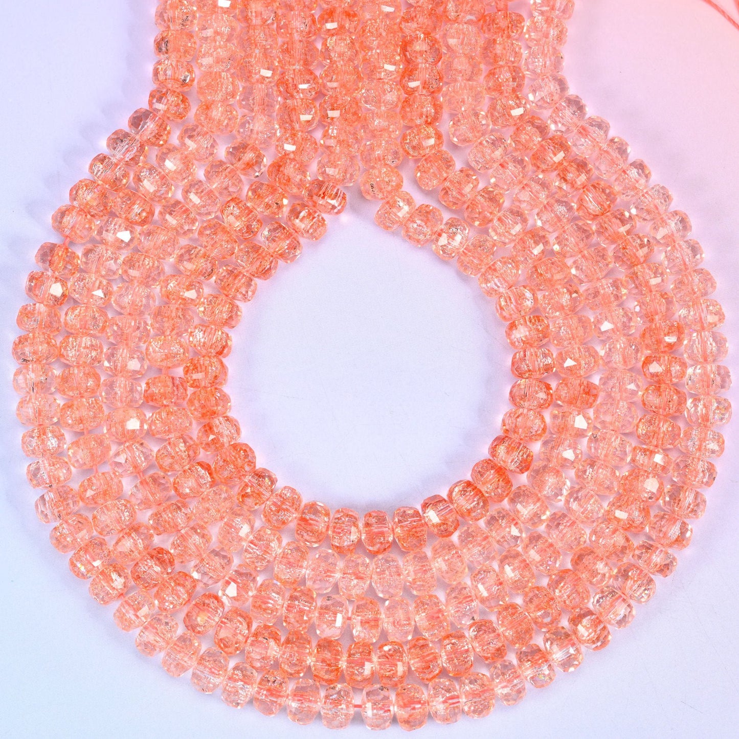 Transparent Orange Faceted Rondelle Glass Beads, hole approximately 1.2mm
