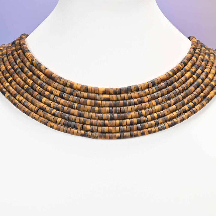 Tiger eye beads, heishi disc, 2x4mm