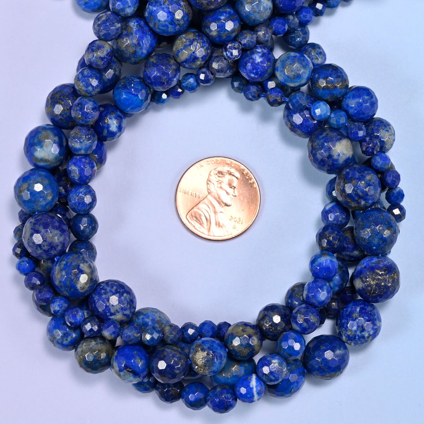 Faceted Gemstone Beads Lapis Lazuli 4mm 6mm 8mm 10mm Royal Blue.