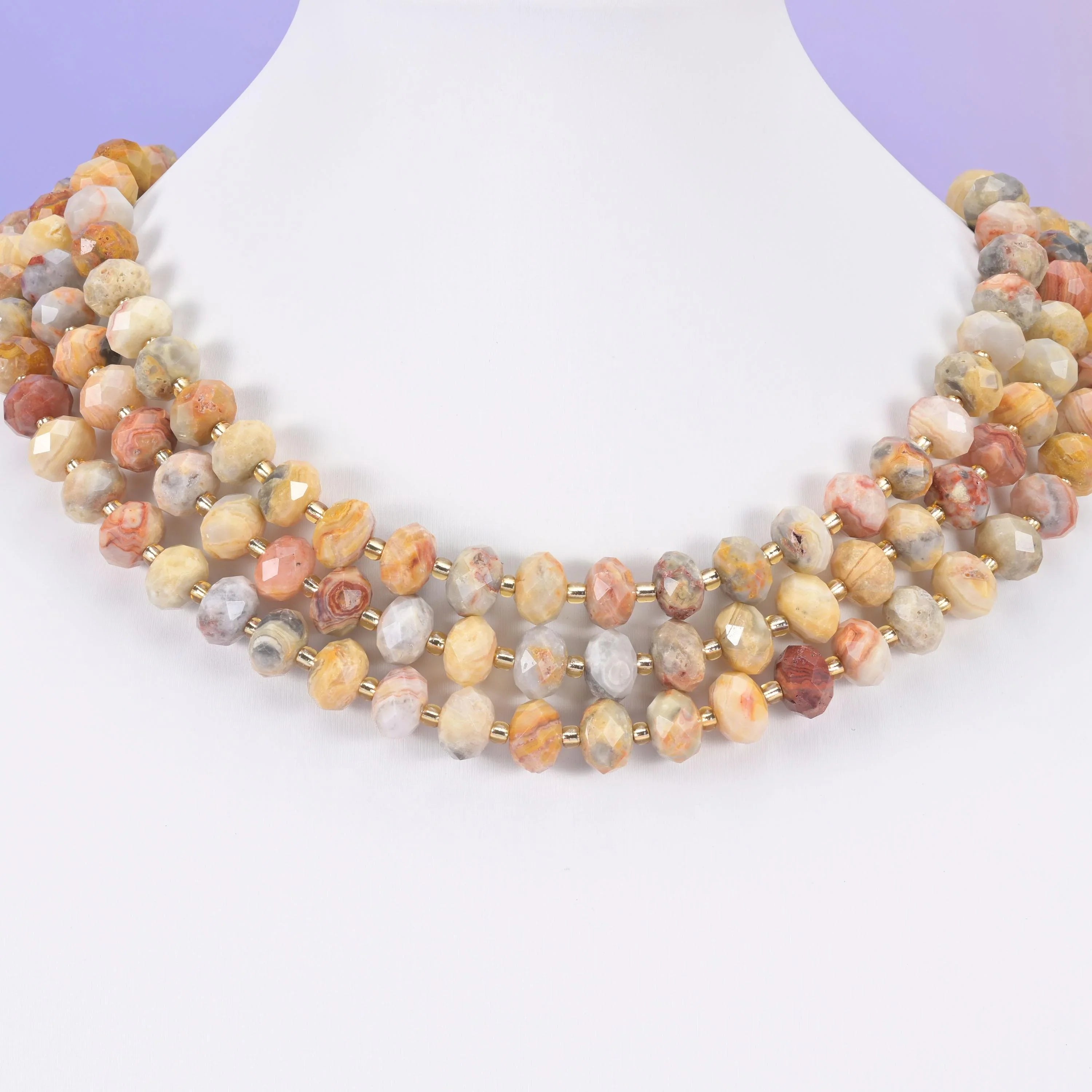 Crazy Agate beads, faceted rondelle, 6x10mm