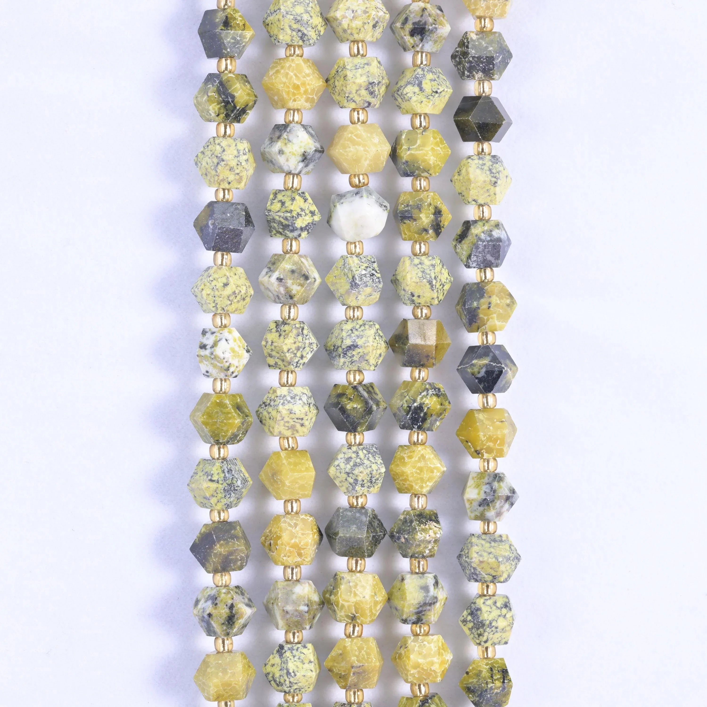 Yellow Howlite faceted diamond rhombus beads for jewelry making