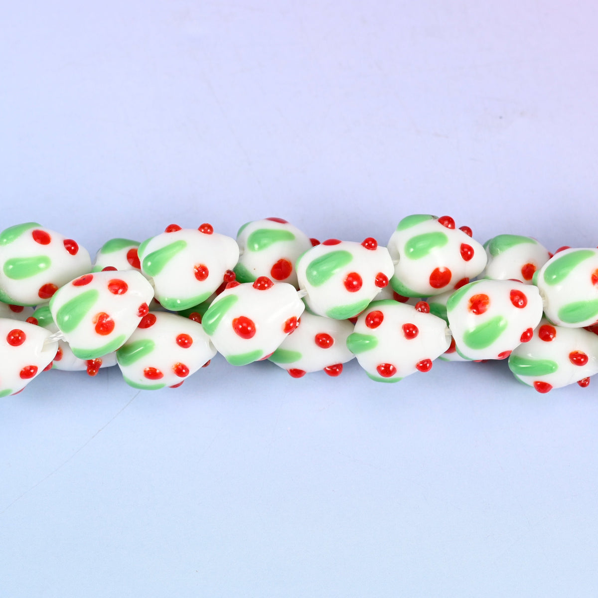 Man-made glass strawberry beads for jewelry making