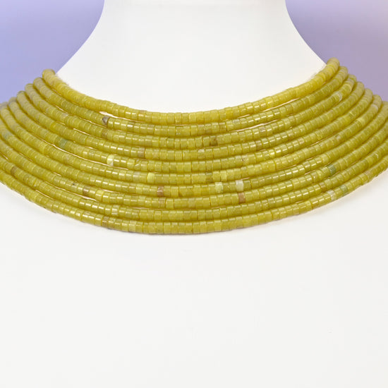 Lemon Jade beads, smooth heishi disc, 2x4mm