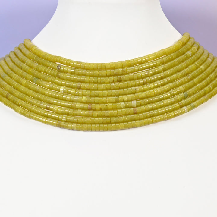 Lemon Jade beads, smooth heishi disc, 2x4mm