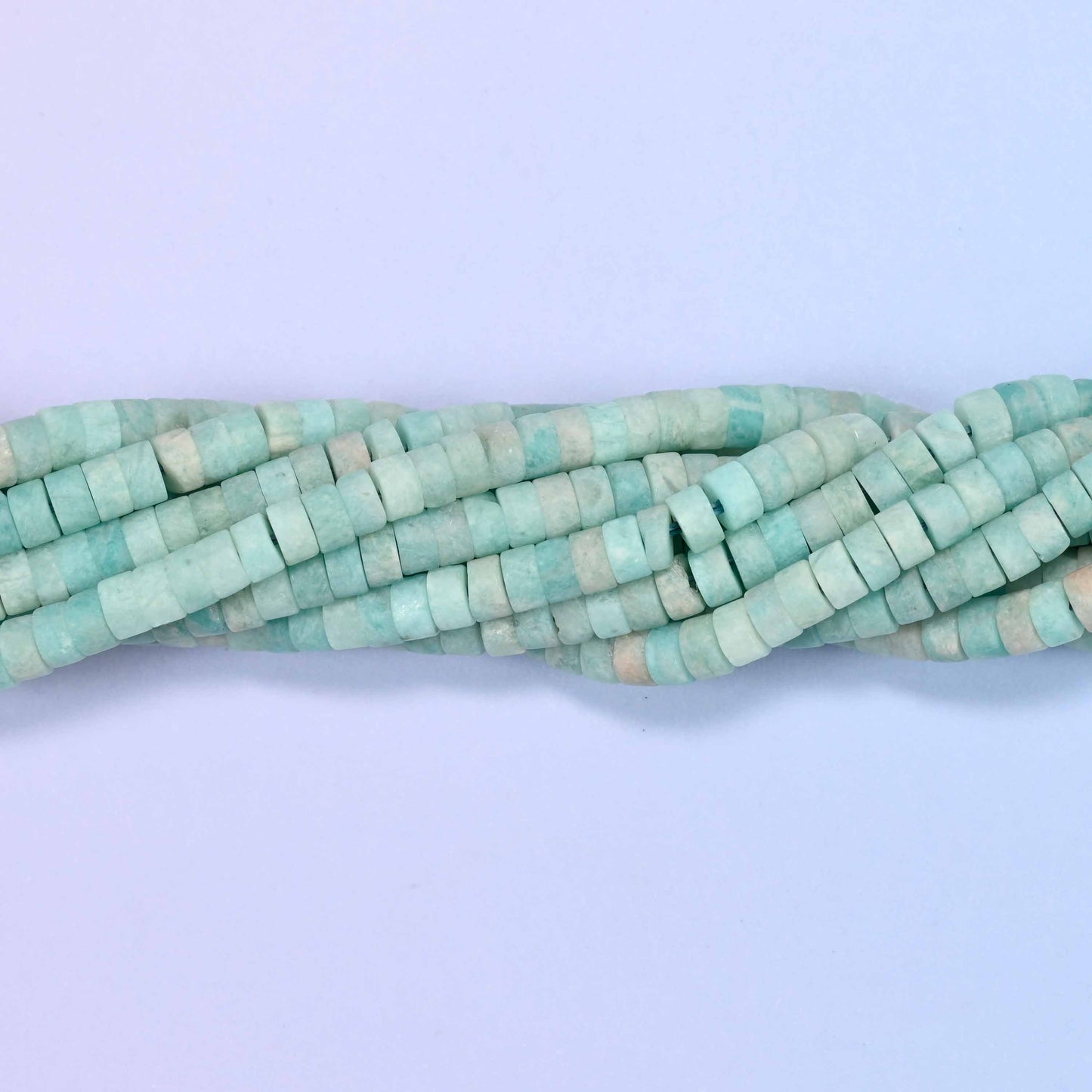 Matte Blue Amazonite Heishi Disc Beads: Jewelry Making Supply, 15 Inch Strand