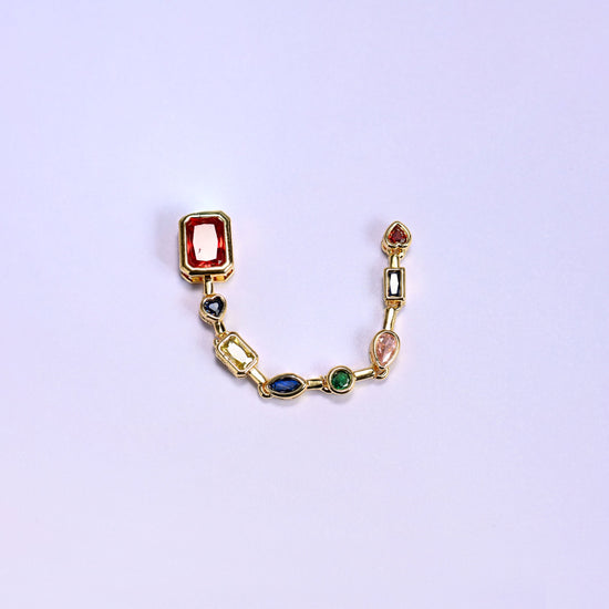 Red Rectangle Multicolor Zircon Pendants: 18K Gold Filled Charms, Jewelry Making Supply