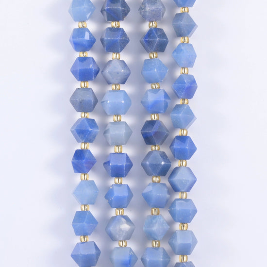 Faceted Diamond Cut Gemstone Beads, drill hole approximately 1.0mm with a +/- 0.2mm variation.