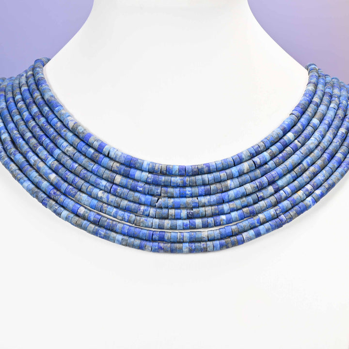 Matte Lapis Lazuli Heishi Disc Beads: Jewelry Making Supply, 15 Inch Strand