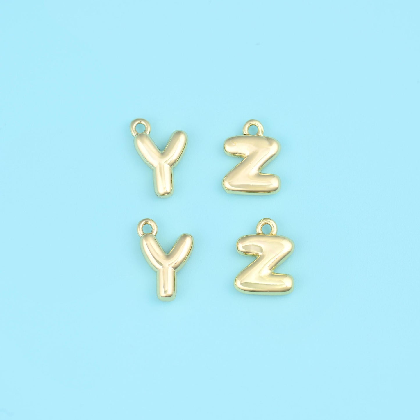 18K Gold Filled Letter Pendants, Personalise Initial Charm for DIY Jewelry Making Supply