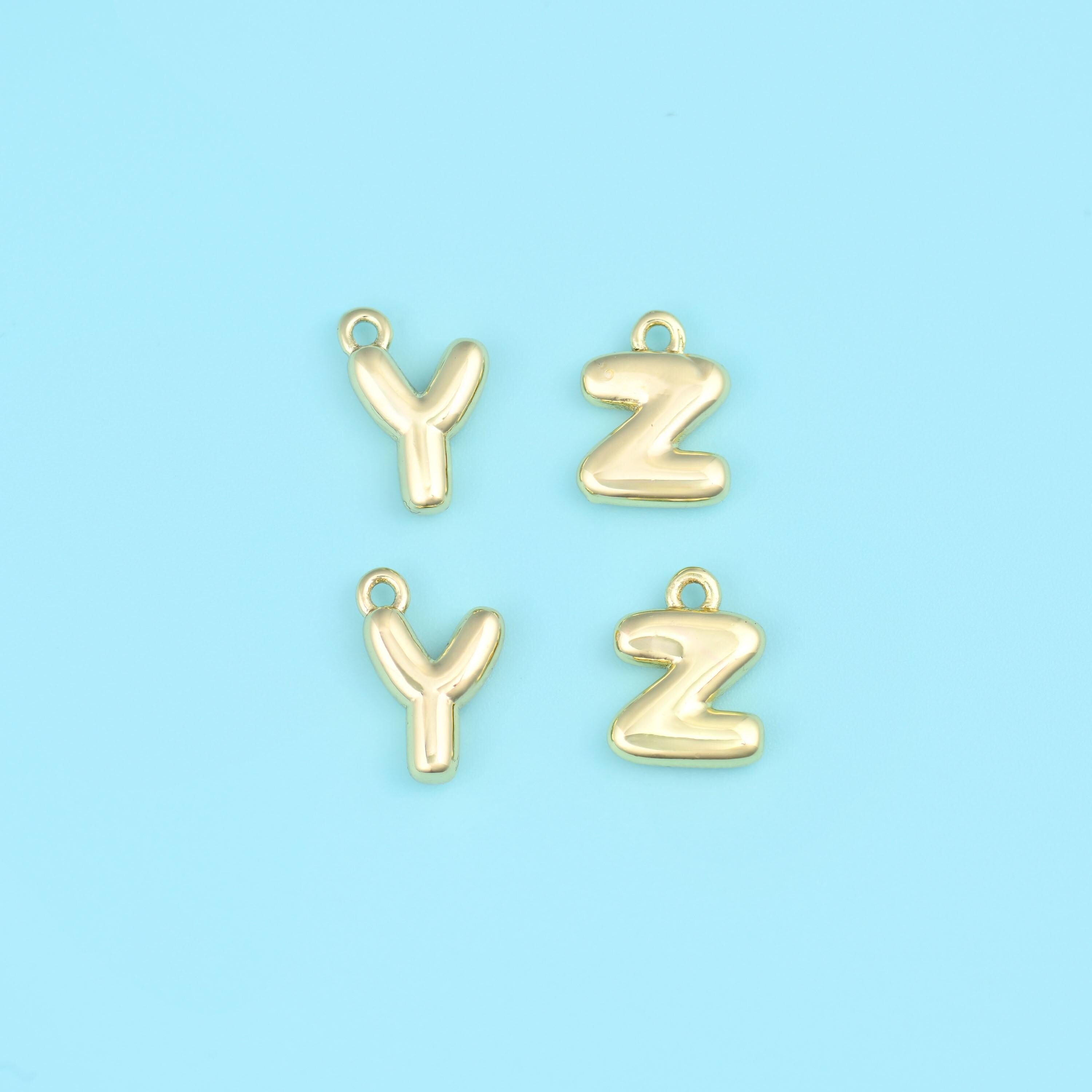 18K Gold Filled Letter Pendants, Personalise Initial Charm for DIY Jewelry Making Supply