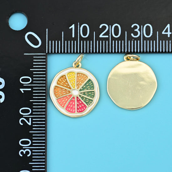 18K Gold Filled Slice Lemon Charms for DIY Jewelry Making Supply