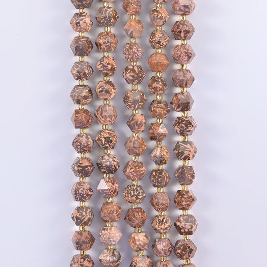 Diamond rhombus gemstone beads, eight-sided faceted cut, approximately 10mm.