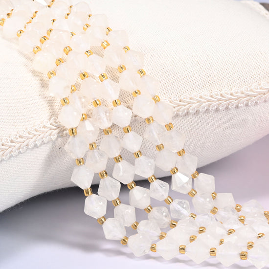 Angolan Quartz Faceted Bicone Beads 8mm Jewelry Making 15 Inch Strand