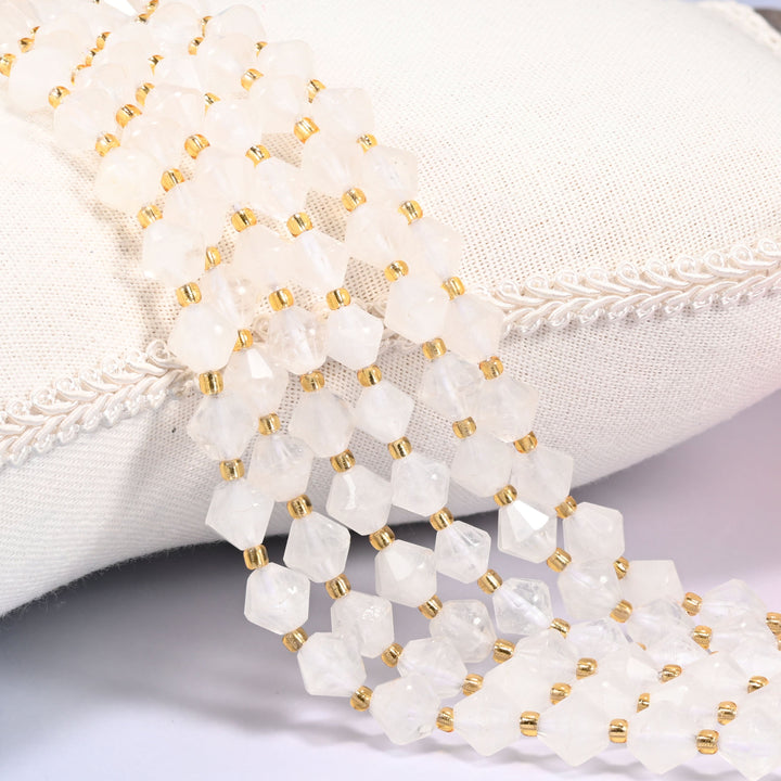 Angolan Quartz Faceted Bicone Beads 8mm Jewelry Making 15 Inch Strand