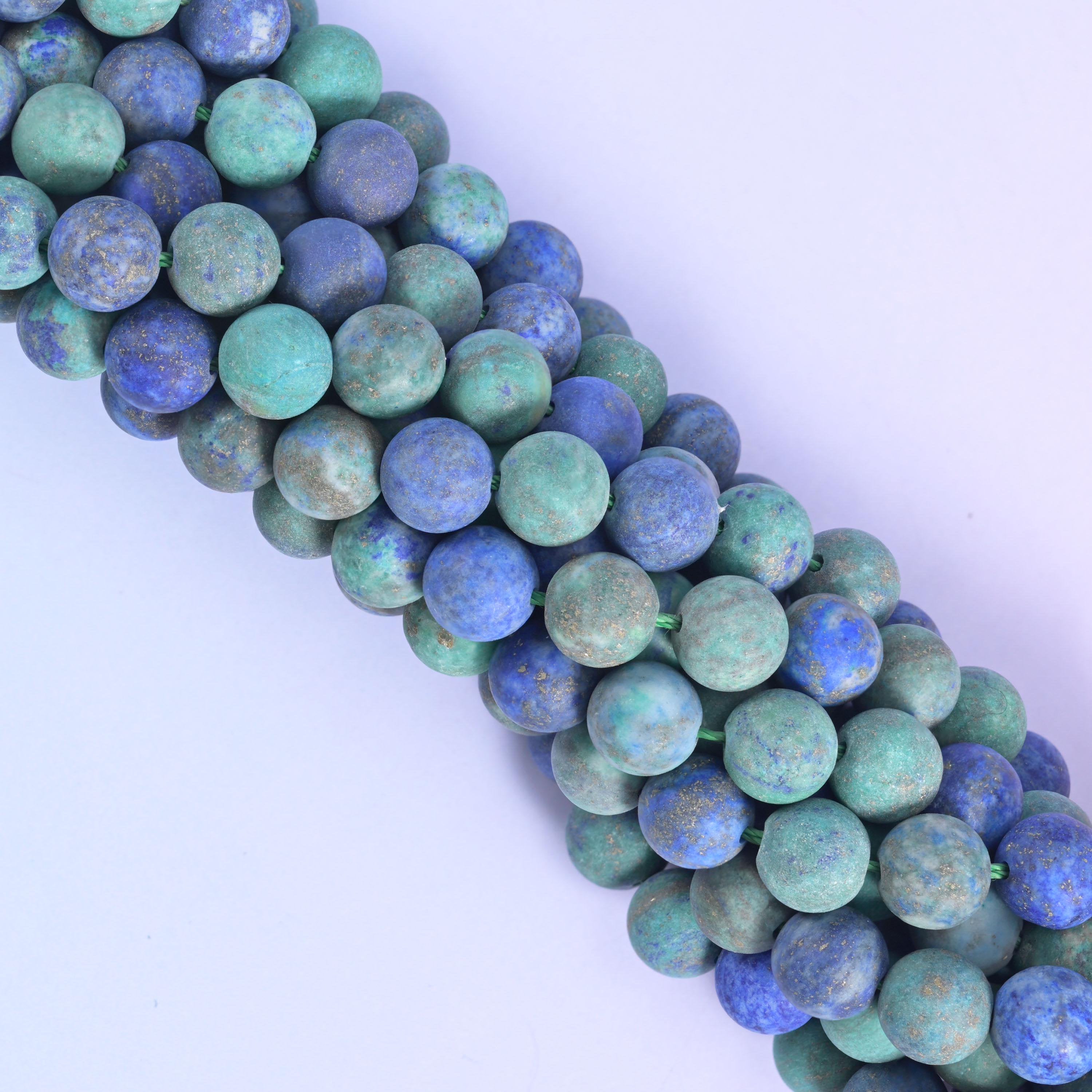 Phoenix lapis round beads, approximately 46 beads per 15 inch strand