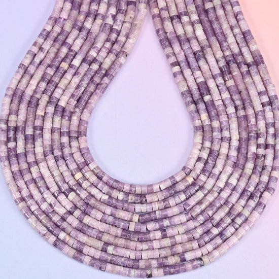 Lepidolite Smooth Heishi Disc Beads, hole 1.0mm