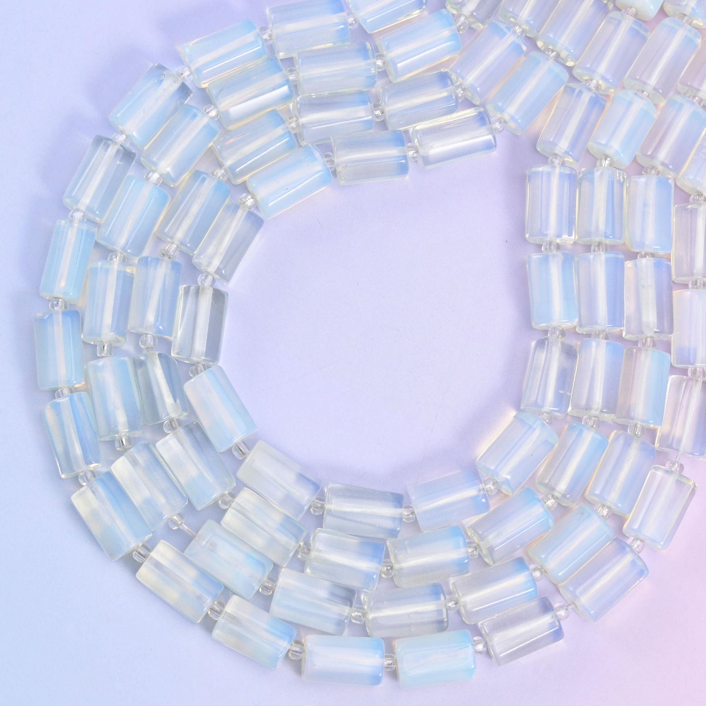 Opalite Faceted Tube Beads, approximately 28 beads per strand