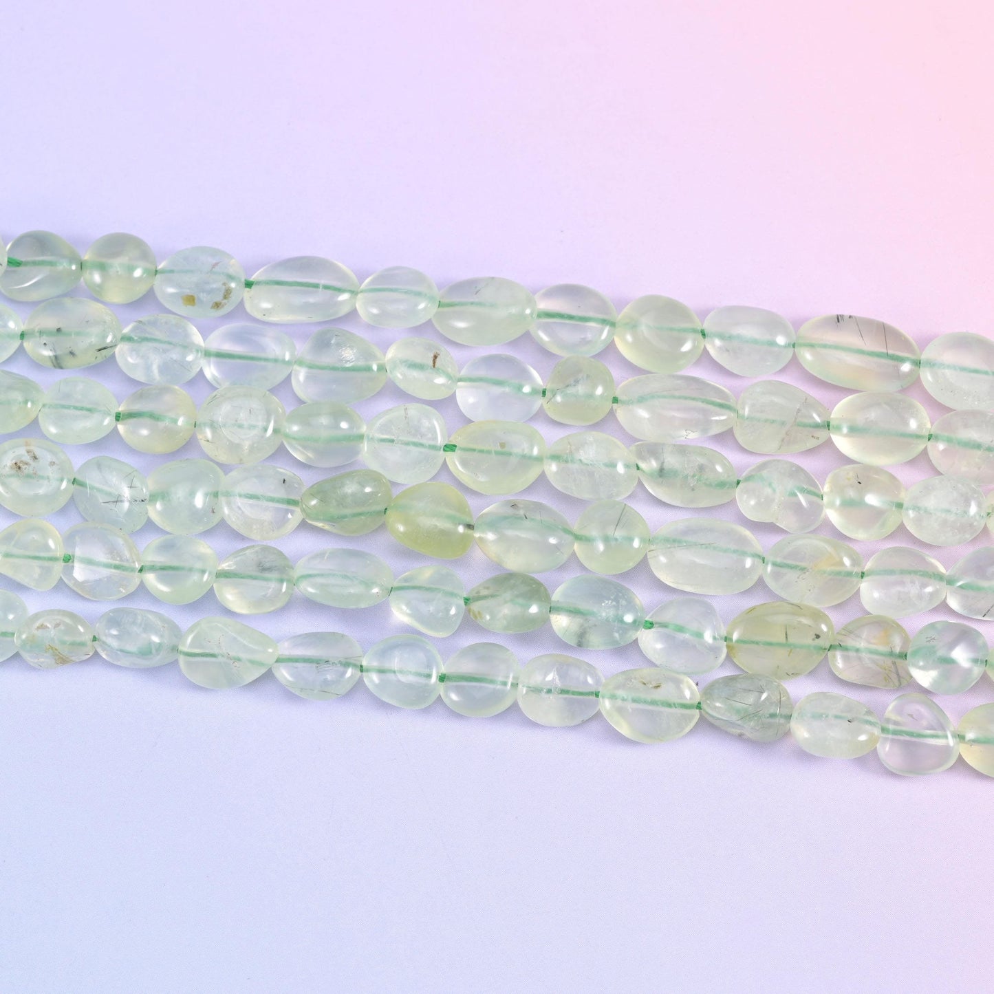 Prehnite Pebble Nugget Beads, hole 1.0mm