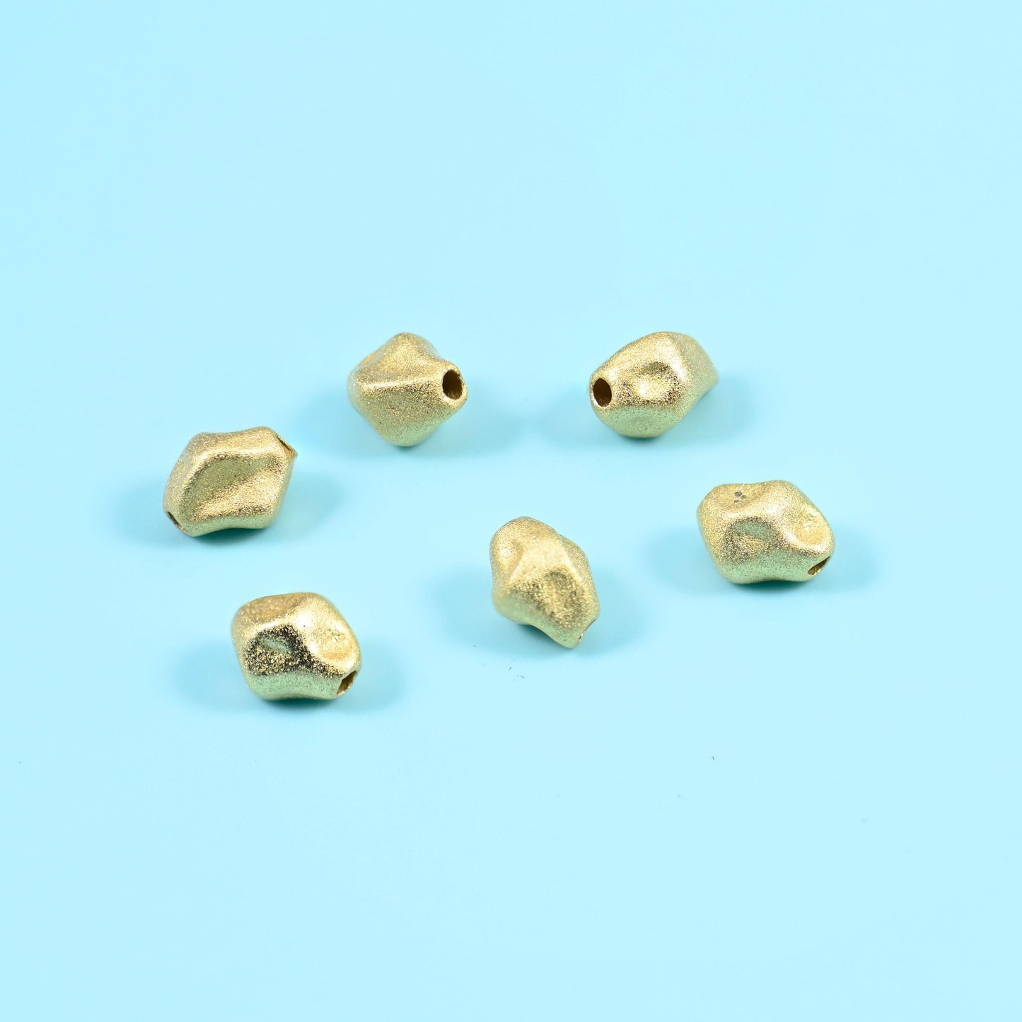 Gold Filled Irregular Nugget Spacer Bead, drilled through, 1.2mm to 1.5mm hole