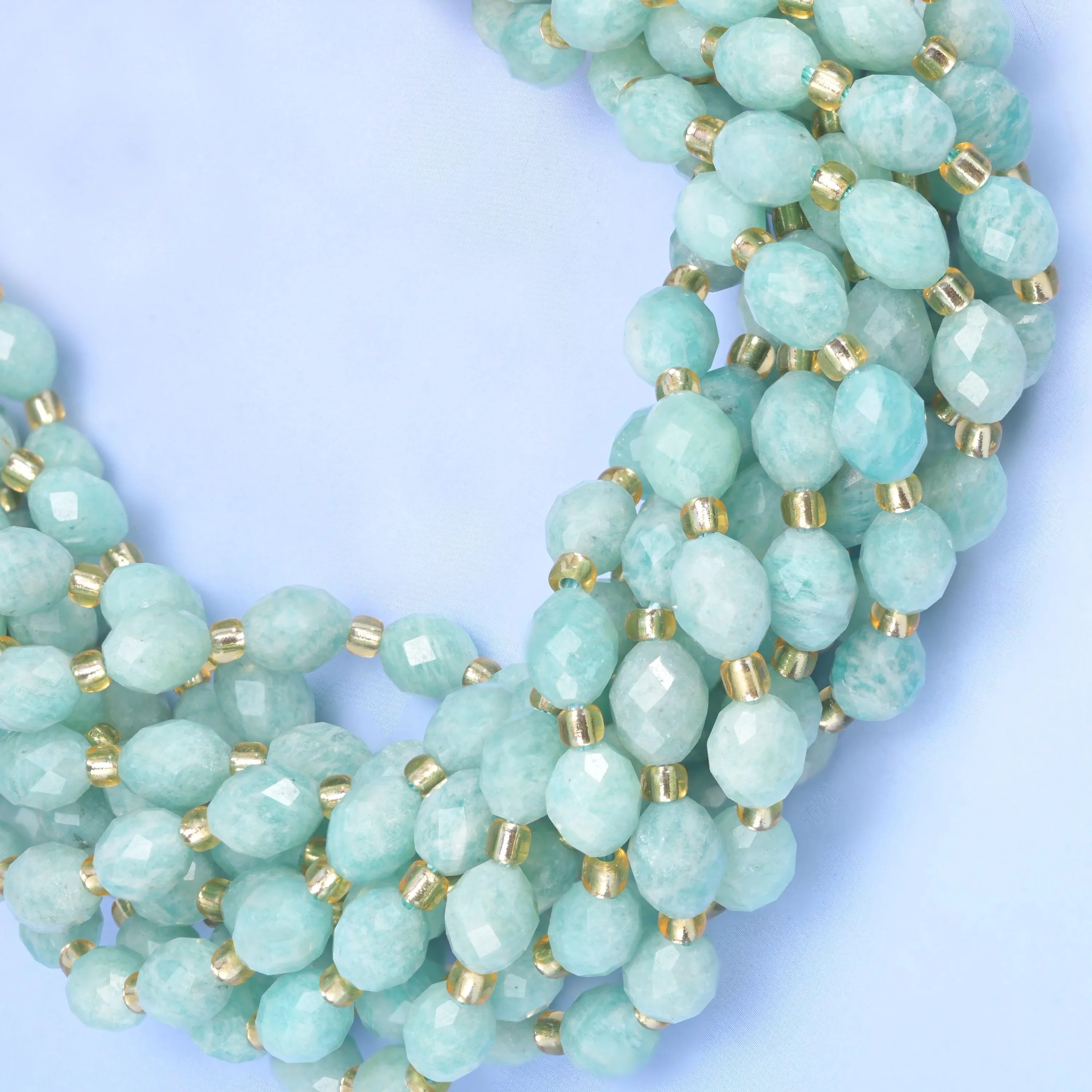 Green Amazonite Faceted Rice Barrel Beads, hole approximately 1.0mm
