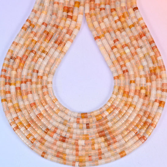 Pink Aventurine Smooth Heishi Disc Beads, hole 1.0mm