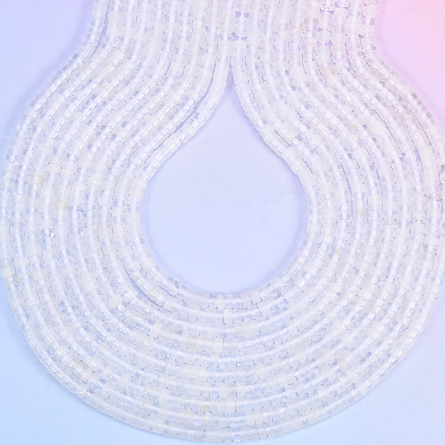 Clear Quartz Smooth Heishi Disc Beads: Jewelry Making Supply, 15.5 Inch Strand