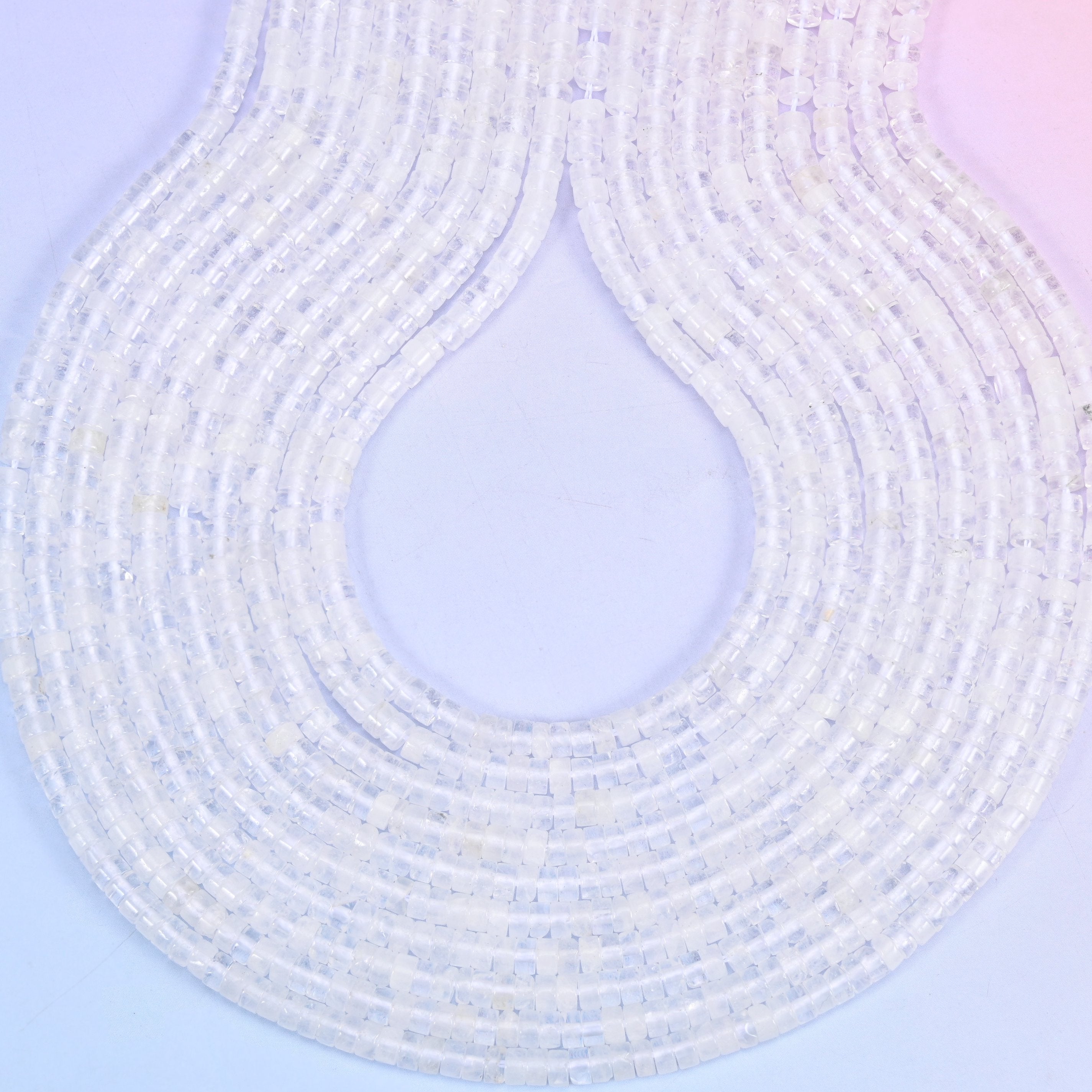 Clear Quartz Smooth Heishi Disc Beads: Jewelry Making Supply, 15.5 Inch Strand