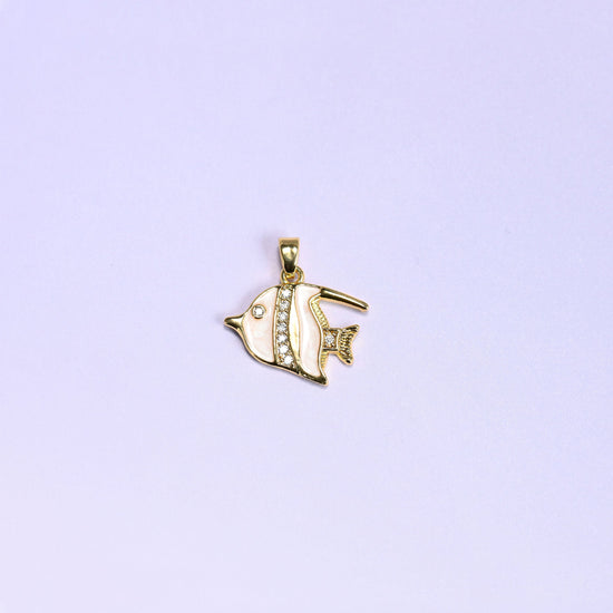 White Tropical Fish Zircon Charms