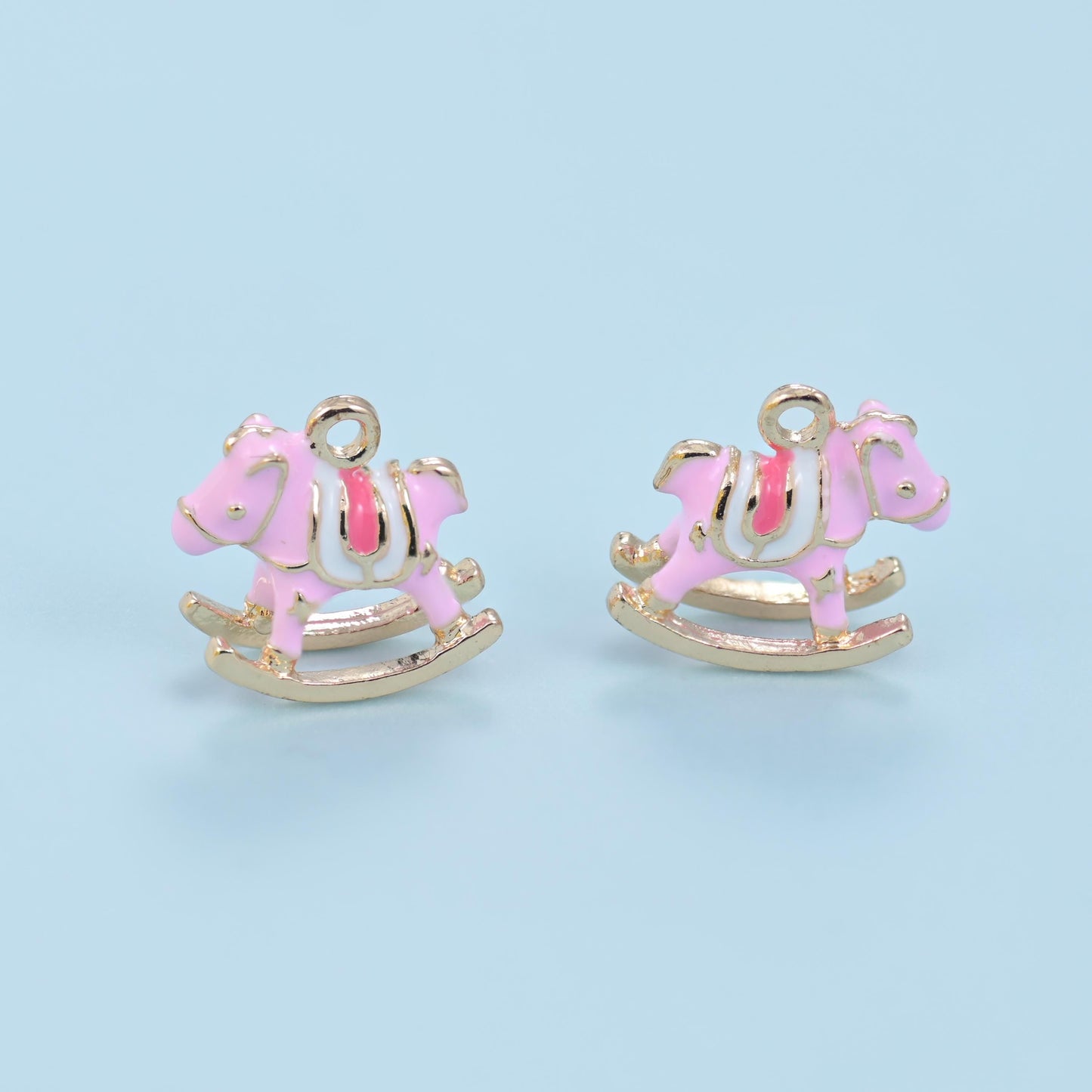 Enamel Rocking Horse Charm 13x12mm, lead free and nickel free