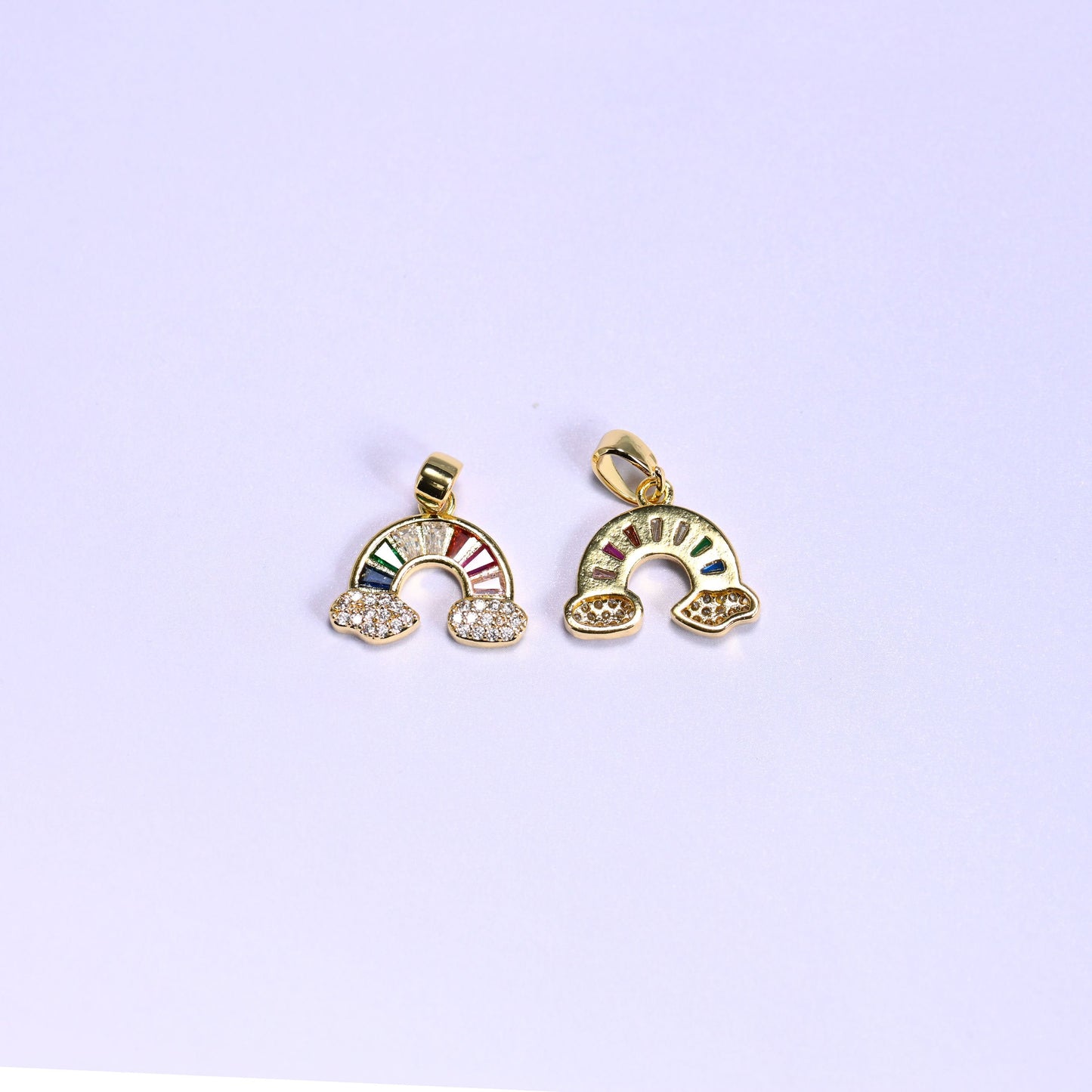 Rainbow Zircon Charms, bail approx 6.0mm x 2.90mm