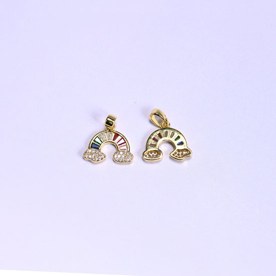 Rainbow Zircon Charms, bail approx 6.0mm x 2.90mm