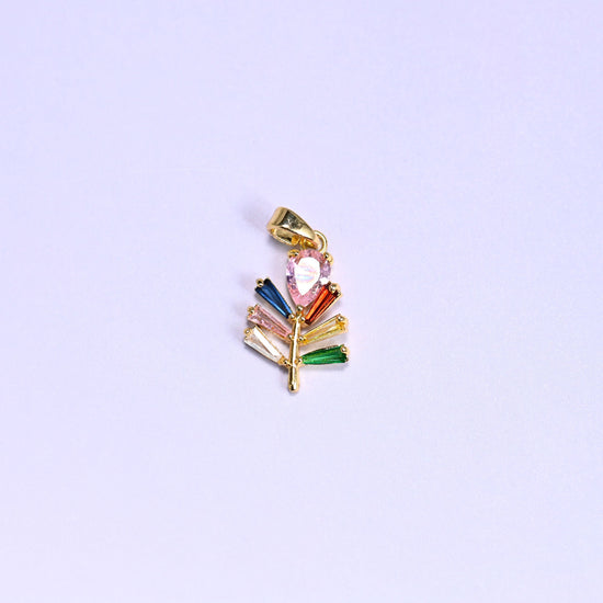 Multicolor Leaf Zircon Charms