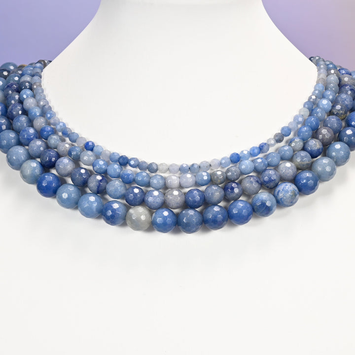 Blue Aventurine beads, faceted round, 4mm, 6mm, 8mm, 10mm