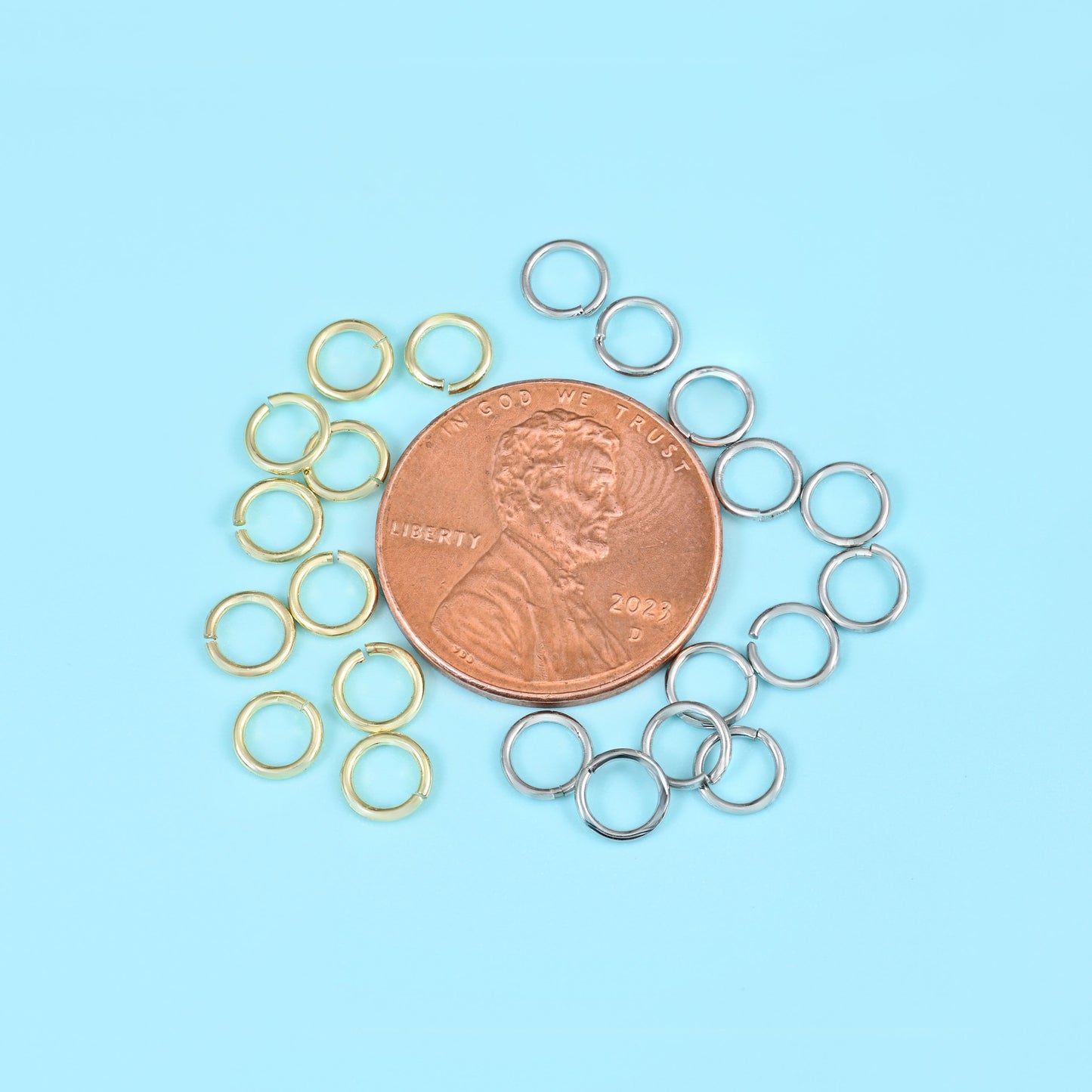 100 pcs 18K Gold Filled Round Jump Split Ring for Jewelry Making Supply