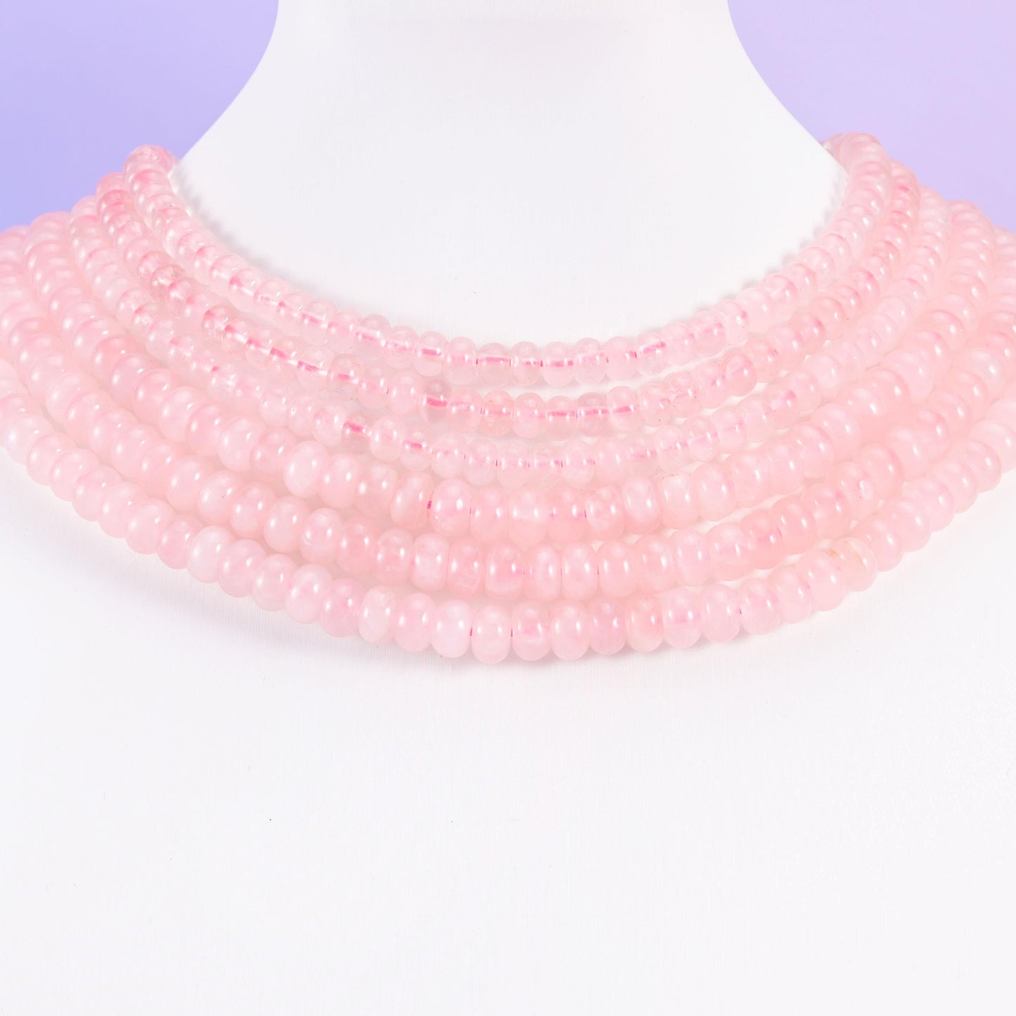 Rose Quartz beads, rondelle shape, 4x6mm and 5x8mm