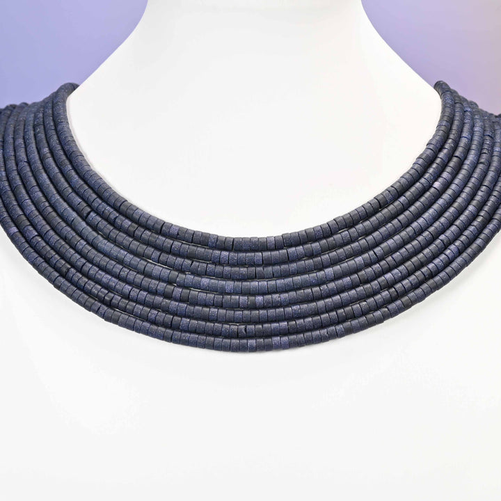 Blue sandstone beads, heishi disc, 2x4mm