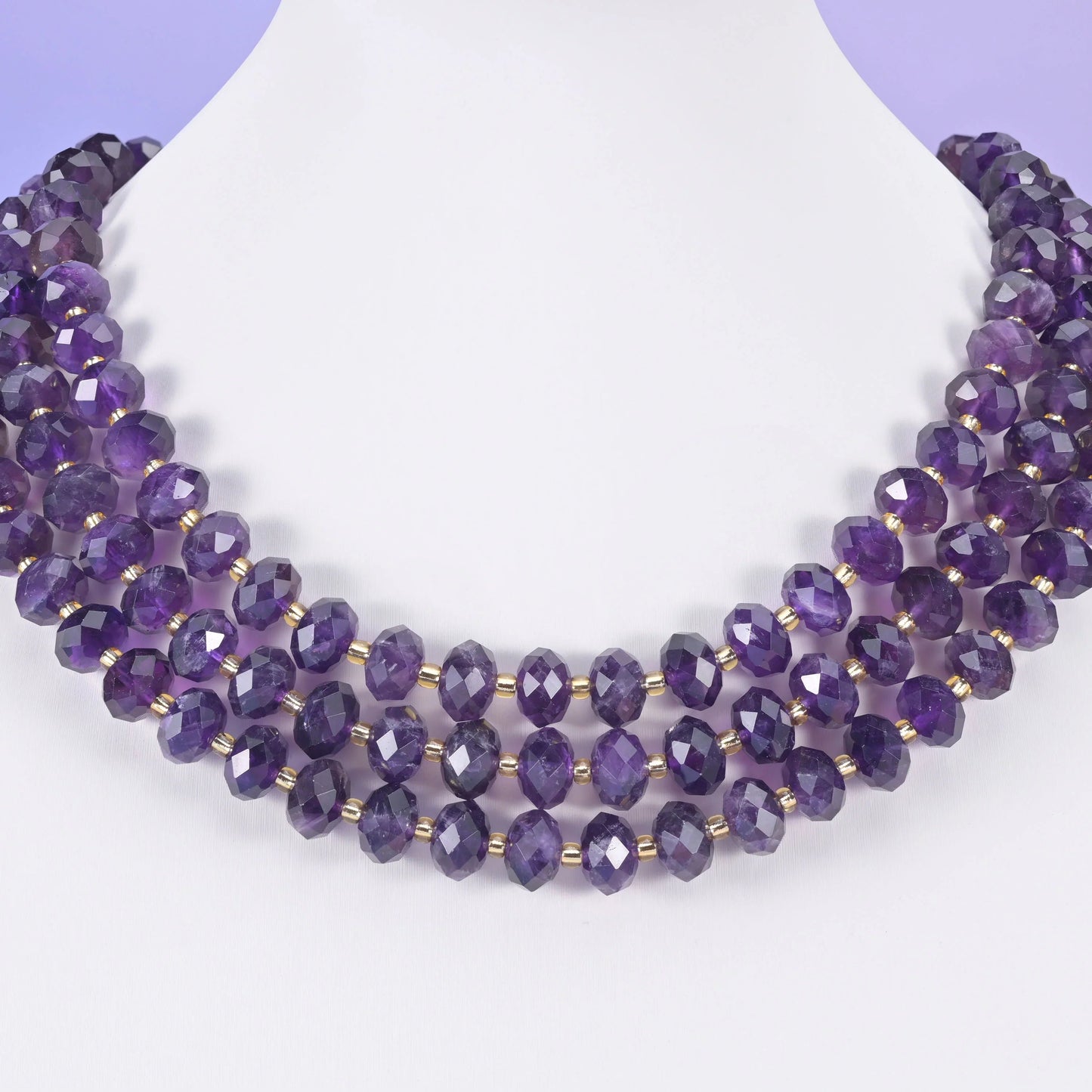 Faceted rondelle gemstone beads, 6x10mm cut