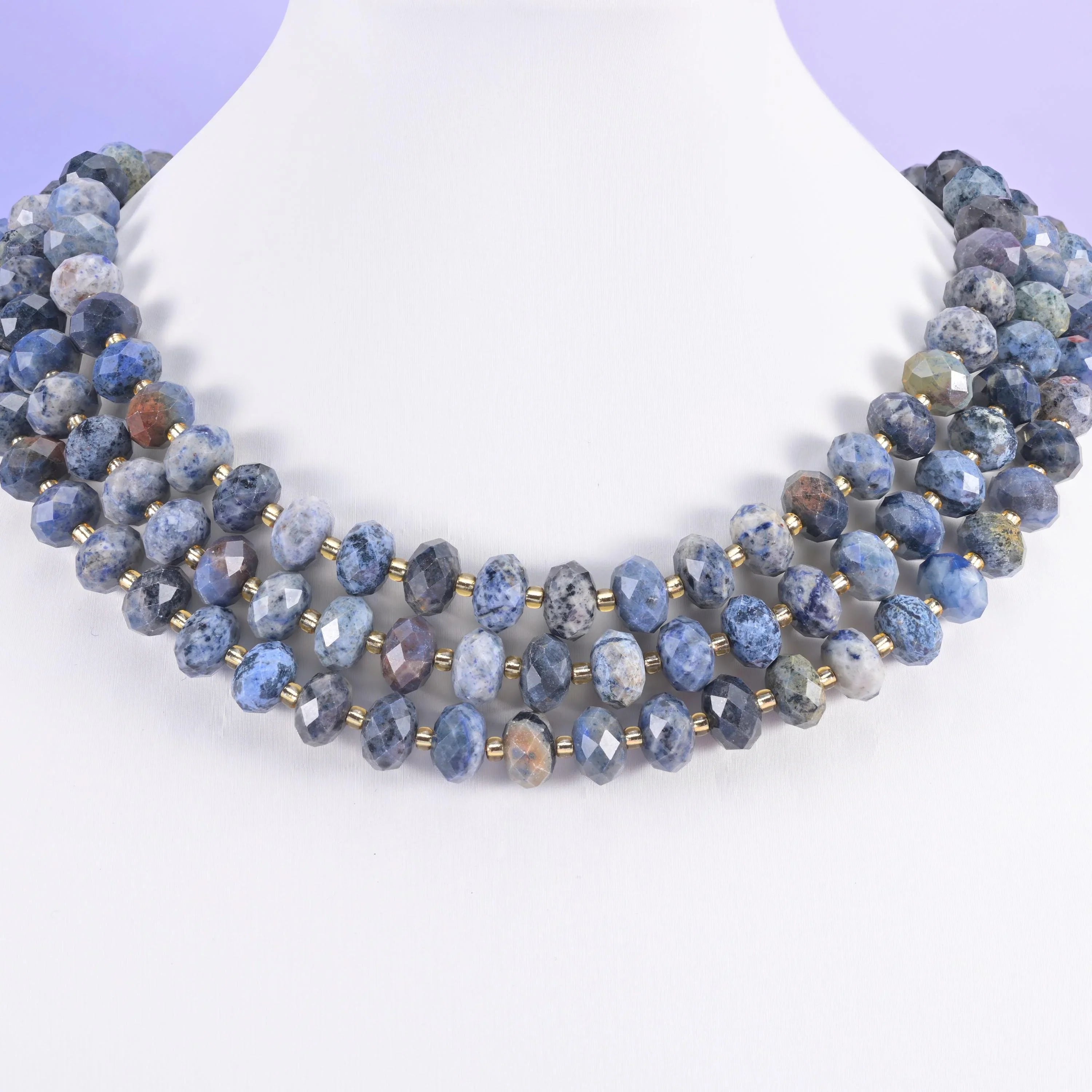 Sunset Dumortierite beads, faceted rondelle, 6x10mm